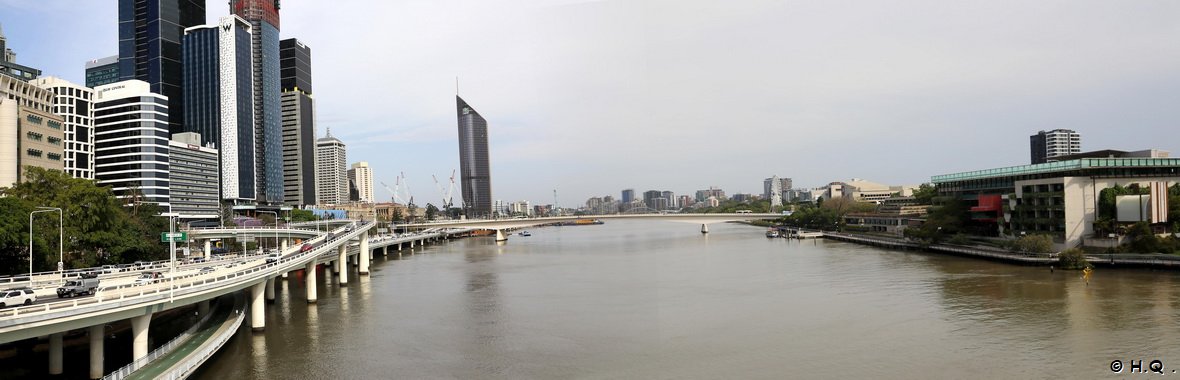 Brisbane River von der Kurilpa Bridge