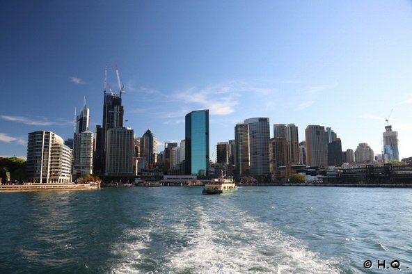 Circular Quay von Bord der Manly Fast Ferry Circular Quay von Bord der Manly Fast Ferry