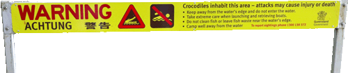 Krokodil Warnung Cape Tribulation Daintree Nationalpark