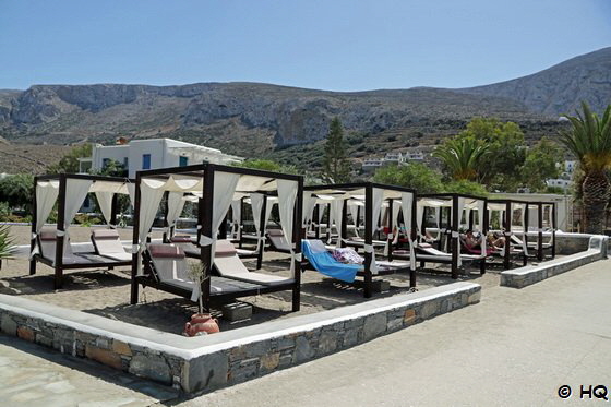 Promenade am Egiali Beach auf Amorgos Promenade am Egiali Beach auf Amorgos
