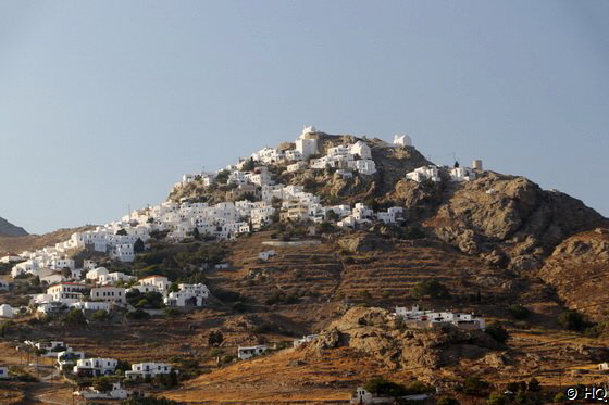 Blick vom Balkon auf die Chora von Serifos