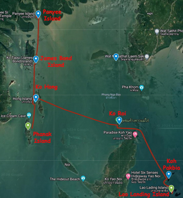 Unsere Tagesroute der Katamaran Kreuzfahrt