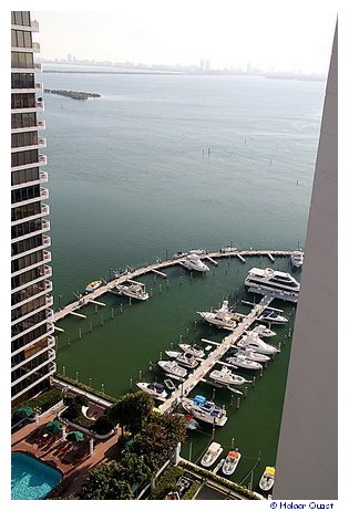 Blick aus unserem Zimmer des Marriott Biscayne Bay Hotel And Marina