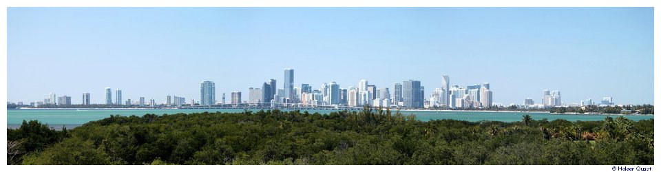 Skyline Miami vom Center Court der Sony Ericsson Tennis Open