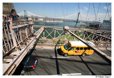 Blick von der  Brooklyn Bridge  auf Manhattan