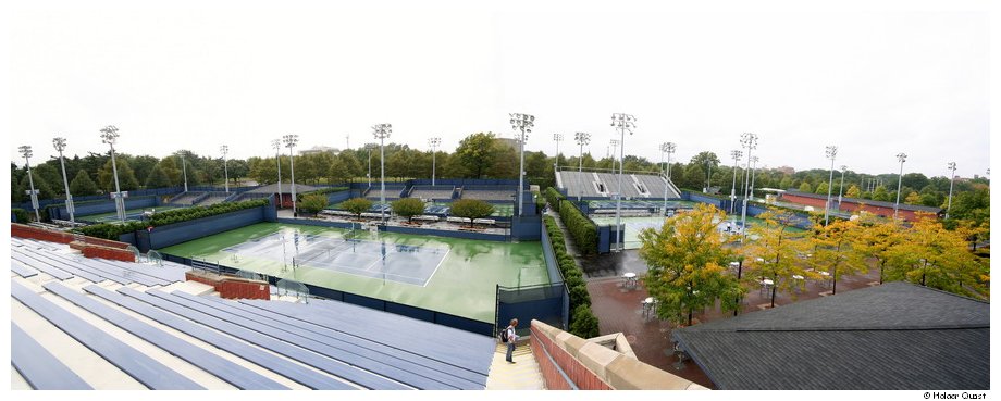 Blick ber die Auenpltze der US-Open