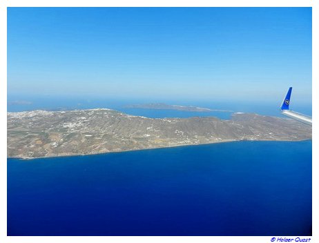 Anflug auf Santorini