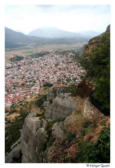 Blick vom Kloster Agios Stphanos auf Kastraki und Kalampaka