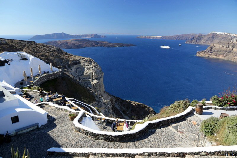 Venetsanos Winery mit grandioser Aussicht auf die Caldera von Santorini