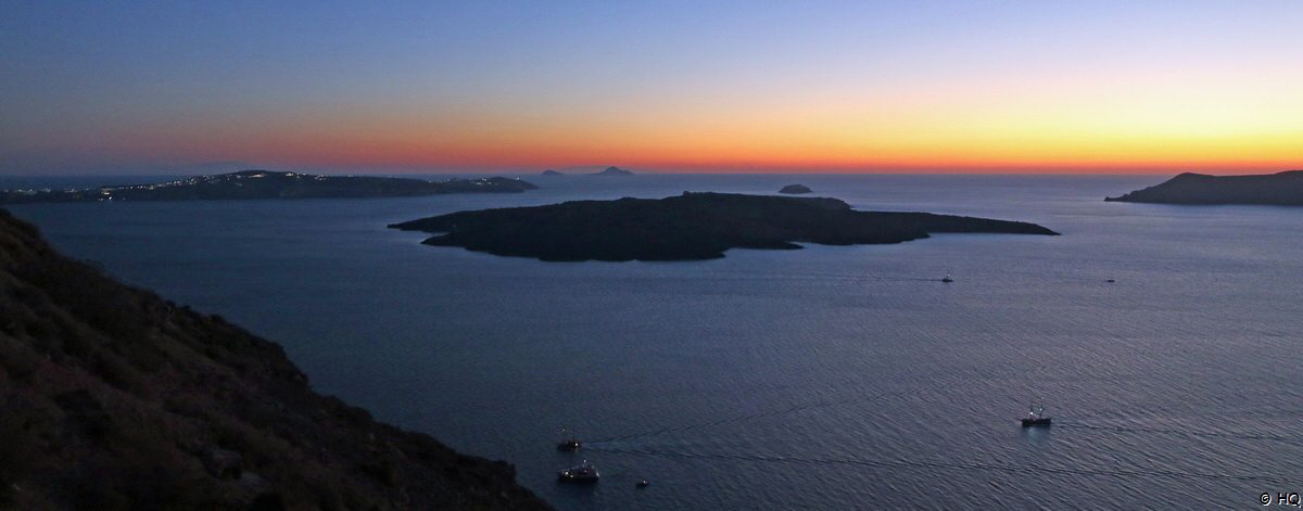 Panorama Sonnenuntergang Santorin