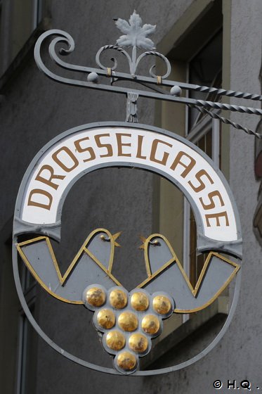 Drosselgasse - Schild am Eingang