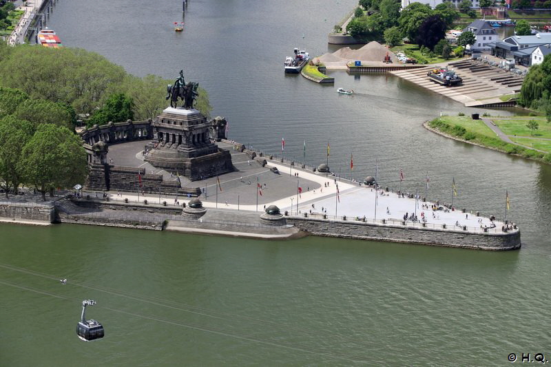 Deusches Eck von der Festung Ehrenbreitstein