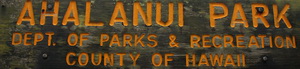 Ahalanui Park sign