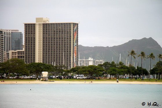 Magic Island Honolulu - Blick auf den Waikiki Beach und Hawaiian Village Waikiki Beach Resort