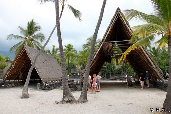 Halau im Pu'uhonua o Honaunau National Historical Park - City of Refuge" Big Island Hawaii