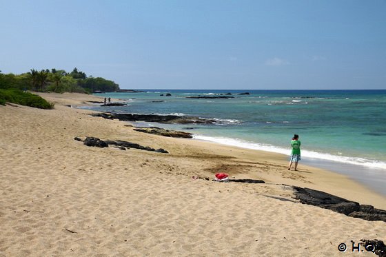 Südende der Anaehoomalu Bay Big Island Hawaii Südende der Anaehoomalu Bay Big Island Hawaii