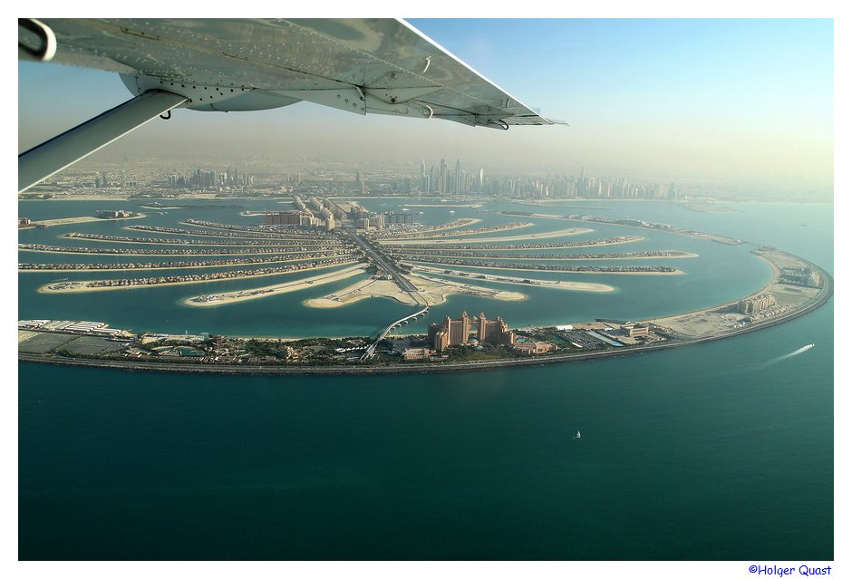 The Palm Jumeirah aus der Luft / Flugzeug