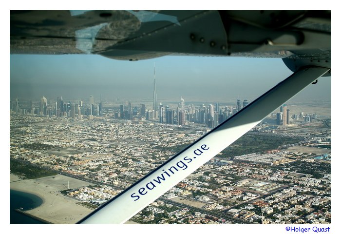 Dubai Skyline aus dem Flugzeug