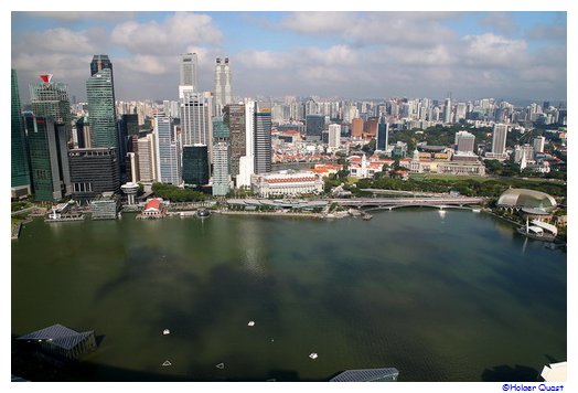 Blick aus unserm Zimmer im Marina Bay Sands Hotel- Singapur