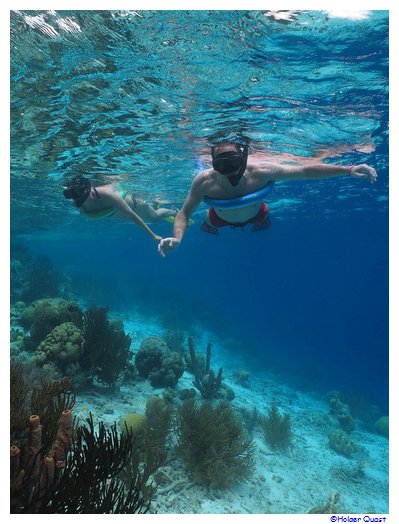 Ela und Holger beim Schnorcheln im im Bonaire National Marine Park