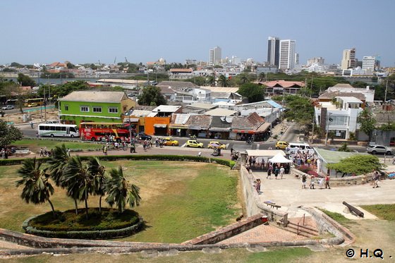 Blick von der Festung San Felipe de Barajas auf Cartagena - Kolumbien