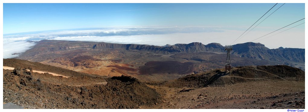 Blick von Pico del Teide in den Vulkankrater des Nationalparks