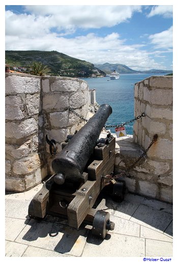 Kanone auf der Stadtmauer in  Dubrovnik