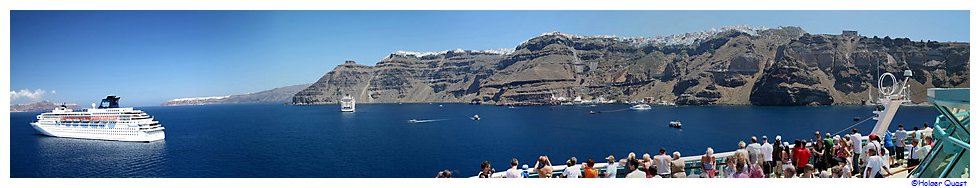 Thira - Santorini vom Deck der Splendour of the Sea