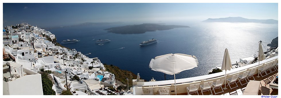 Firostefani und die Caldera von Santorini Firostefani und die Caldera von Santorini