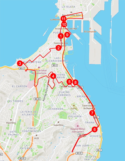 Hop-On Hop-Off Bus Route Las Palmas de Gran Canaria 