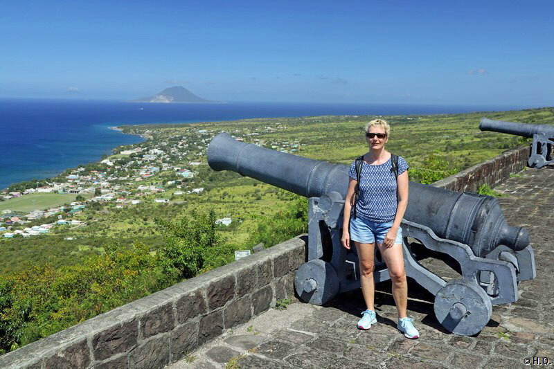 Auf dem Brimstone Hill Fortress Blick in Richtung Norden von St. Kitts