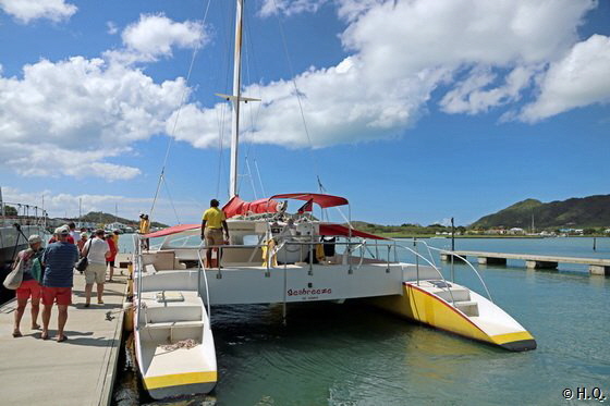 Katamaran im Jolly Harbour auf Antigua