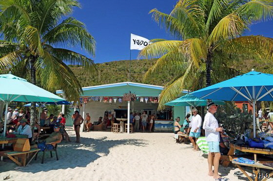 Soggy Dollar Bar am White Bay Beach auf Jost Van Dyke Soggy Dollar Bar am White Bay Beach auf Jost Van Dyke