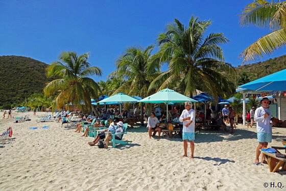 Soggy Dollar Bar am White Bay Beach auf Jost Van Dyke Soggy Dollar Bar am White Bay Beach auf Jost Van Dyke