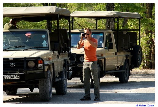 Holger am South Gate der Moremi Wildlife Reserve.