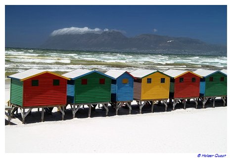 Bunte Strandhuschen Sdafrika