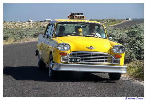 Dieter Losskarn mit seinem New York Taxi